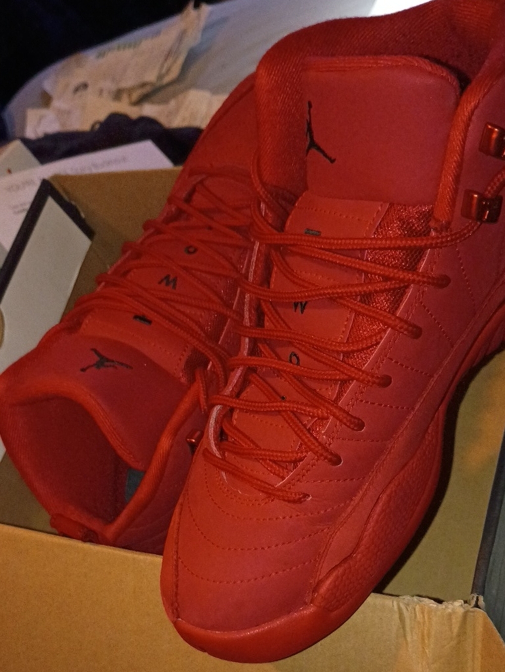 Jordan 12 Men’s All-Red High-Top Sneakers